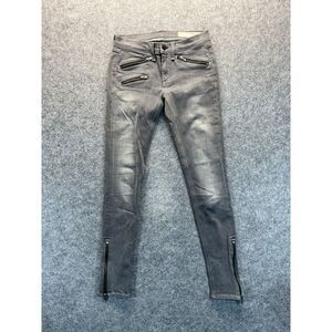 Rag and Bone Jeans Women's 25 Skinny Moto Zip Gray Midrise‎ Denim Pants